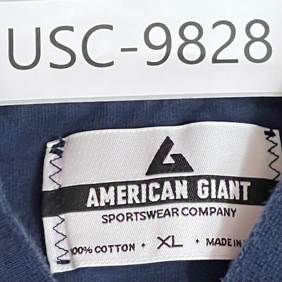 American Giant Bomber Jacket XL Navy Made in USA Cotton Fleece Mens - Picture 13 of 13